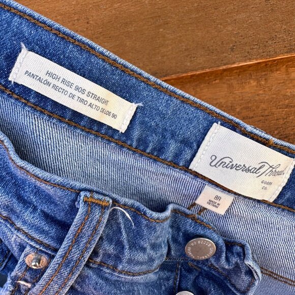 Universal Thread High Rise 90s Straight Button Up Blue Jeans Size 8 - Picture 6 of 14